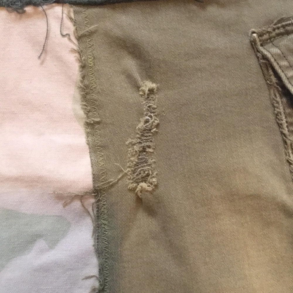 Upcycled patched BDG free people mountaineer camouflage military army camo skirt - Picture 11 of 16